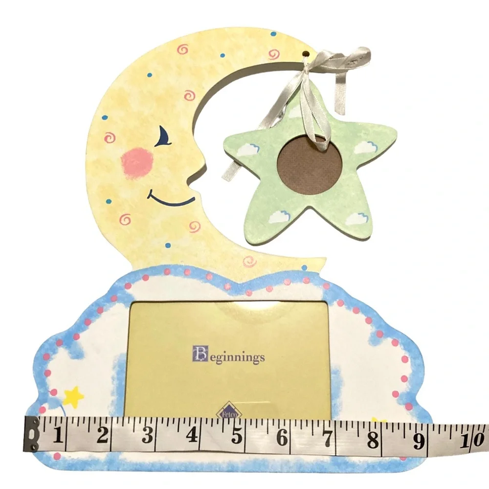 Moon and stars baby photo frame nursery decor decorative photo frame